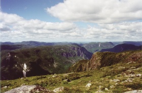 View of Parc des Hautes-Gorges-de-la-Rivière-Malbaie from the Acropole des Draveurs [Log Driver's Steadfastness], the summit's name is based on the novel by F.-X. Savard's novel © Steve Fraser