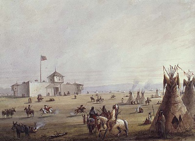 Alfred Jacob Miller, Fort Laramie, 1867. BAC