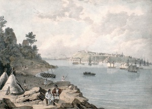 Vue de Québec à partir de la pointe Lévis (Québec) 1832. BAC.