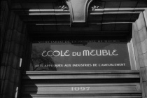 Façade de l'École du meuble de Montréal. © ONF et Encyclopédie du patrimoine culturel de l'Amérique française.