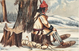 A trapper in snowshoes, 1857