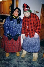 Mid-Lent revellers in Natashquan, circa 1985, Collection Bernard Landry