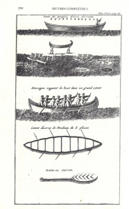Canot des Iroquois d'écorce d'ormeau