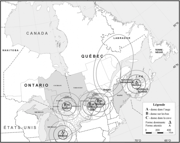 Concentration and types of the dance of the unwed older sibling across French North America