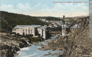 Pulperie de Chicoutimi, rivière Saguenay, QC, vers 1910