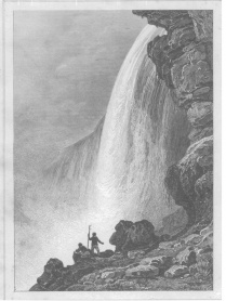 Woodcut of Niagara Falls, États-Unis d'Amérique by Roux de Rochelle, Firmin Didot Frères, Paris, 1837.