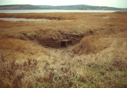 Aboiteau-style dike and sluice, Beaumont (Memramcook), N.B.