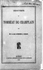 Couverture du livre «Découverte du tombeau de Champlain», 1866