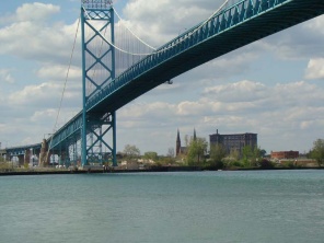 Pont Ambassadeur et église Notre-Dame, Détroit