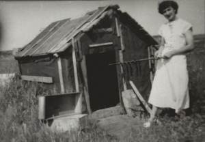 A family's backyard smokehouse 