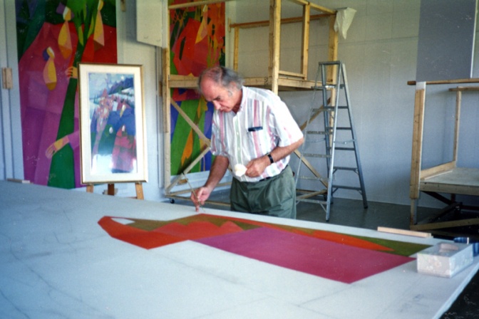 Claude Le Sauteur in his workshop