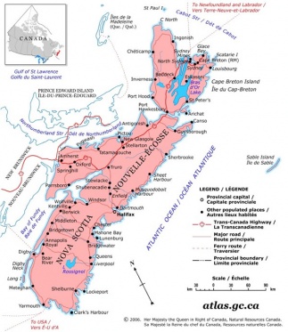 Map of Nova Scotia, 2006
