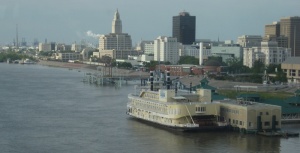 View of the Mississippi River from the Horace Wilkinson Bridge in Baton Rouge