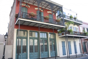 Typical house in French quarters of Louisiane