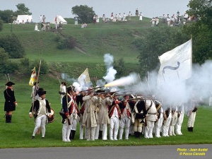 Reconstitution d'une bataille sur les Plaines d'Abraham