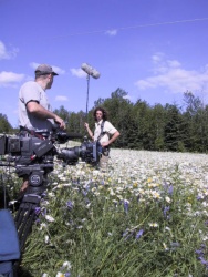 Tournage du documentaire-fiction «Sur les pas de René Richard», 2003