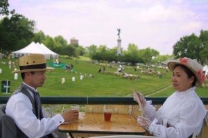Tea time at the garden party marking the 125th anniversary of Mount Royal Park, 2001