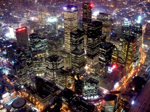 Toronto vue depuis la tour du CN, juste avant les célébrations du nouvel an