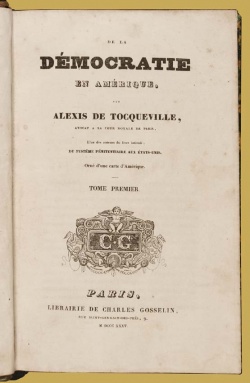 Title page of De la démocratie en Amérique, original edition © AD Manche/A. Poirier