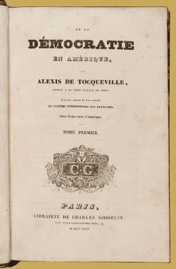 Page de titre de De la démocratie en Amérique, édition originale. © AD Manche/A. Poirier