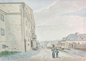 Watercolour of the common prison around 1830