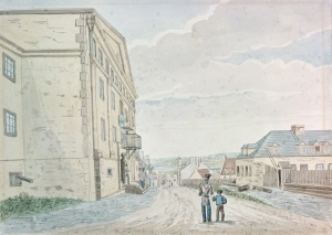 Aquarelle de la prison commune vers 1830