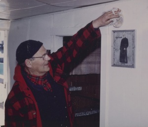 Captain Fernand  Gagnon, with a picture of Brother André