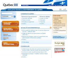 Portail du gouvernement du Québec, à l'adresse www.gouv.qc.cq