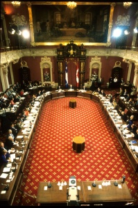 Le Salon Rouge au moment de la Commission Bélanger-Campeau