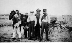 A company of Mid-Lent revellers, Saint-Joseph-du-Moine, Nova Scotia, circa 1930, Collection Centre de la Mi-Carême