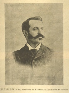 AM. P.-E. Leblanc, président de l'Assemblée législative de Québec, 1892