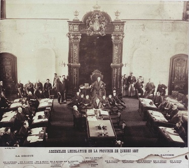 Assemblée législative de la Province de Québec, vue prise à l'intérieur du Parlement, 1887