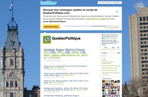 Page twitter de QuebecPolitique.com, un observatoire neutre de la politique québécoise