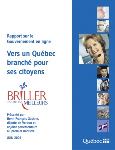 Couverture du Rapport sur le gouvernement en ligne «Vers un Québec branché pour ses citoyens», 2004