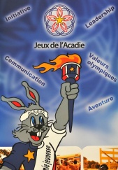 A Jeux de l'Acadie poster, inscribed with the founding values of the Games