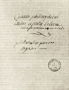 Cours manuscrit de philosophie du Père Labrosse, jésuite, 1757