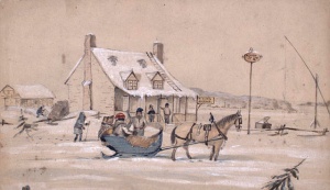 Pinard Inn, Lower Canada, around 1865