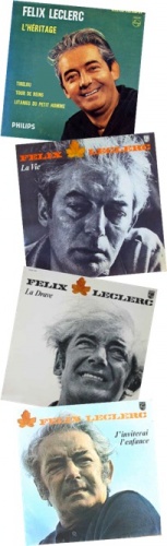 Pochettes de quelques-uns des disques de Félix Leclerc