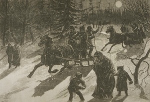 Retour de la messe de minuit au Manitoba, 1880