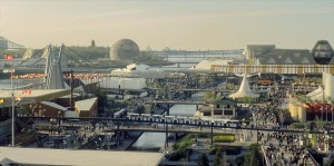 View of the site from atop of the Canadian Pavilion