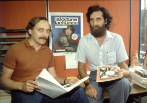 André Bélanger en compagnie de Fernan Carrière, directeur de la revue Liaison, 20 août 1983