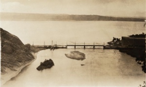 A railway trestle above Montmorency Falls, ca. 1925 