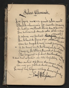 « Salons allemands », sonnet extrait de « Pauvre enfance » d’Émile Nelligan