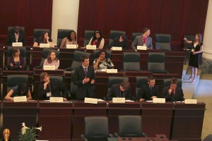 Young people attending the Alberta Youth Parliament, 2011
