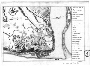 Plan de la ville de Québec en 1744 par Jacques-Nicolas Bellin 