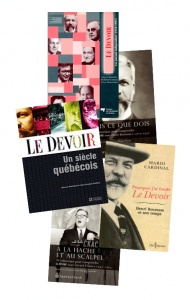 Quelques-uns des livres portant sur Le Devoir publiés entre 1996 et 2010 