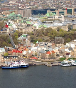 Place Royale, where Champlain built his first settlement. Its seventeenth-century air has been restored thanks to much work.