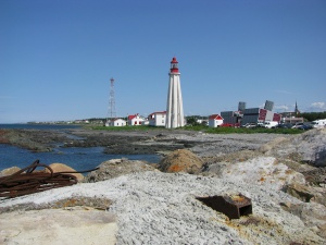 Navigational aid centre buildings viewed from the old stone wharf, 2009