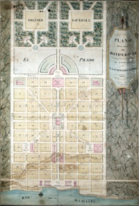  Plan de Baton Rouge, aujourd'hui Beauregard Town. LSU special collections, LSU Libraries, Bâton-Rouge