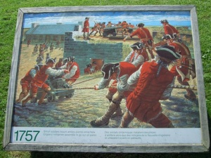 Plaque expliquant les événements de 1755 au fort Beauséjour, qui devint fort Cumberland